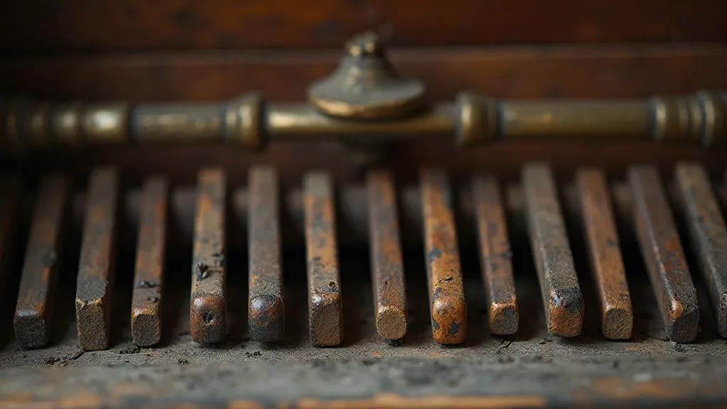 Missing bass keys on an antique accordion