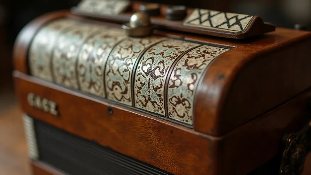 Vintage Italian accordion with mother-of-pearl inlay