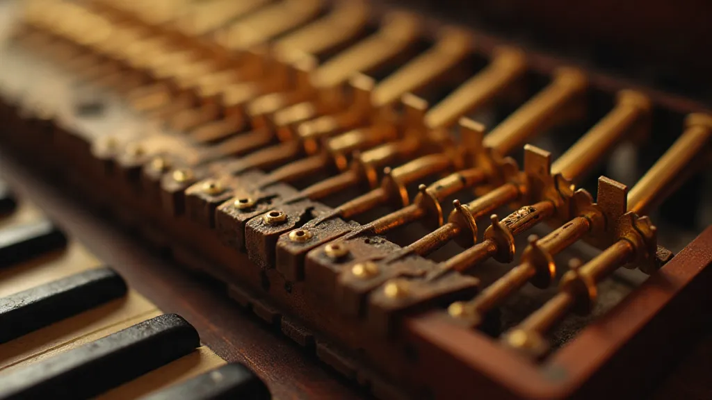 Disassembled antique accordion reed block
