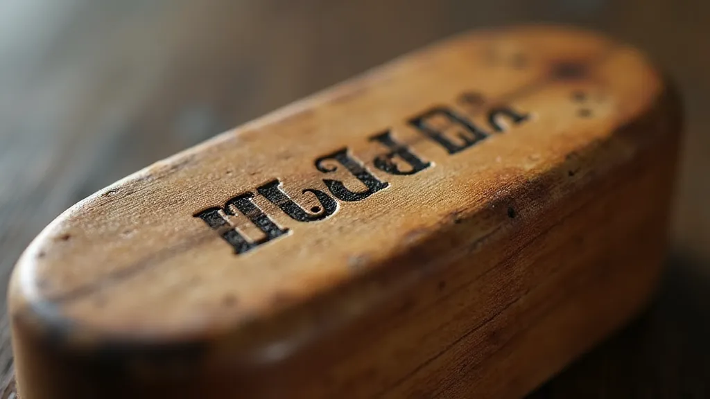 Engraved maker's mark on an accordion reed block